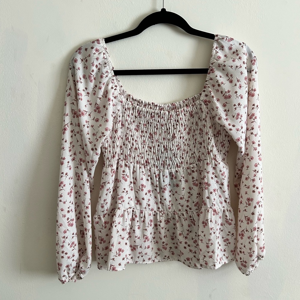 White pink floral